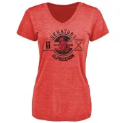 Daniel Alfredsson Women's Ottawa Senators Insignia Tri-Blend T-Shirt - Red