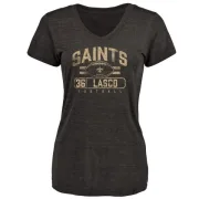 Daniel Lasco Women's New Orleans Saints Flanker Tri-Blend T-Shirt - Black