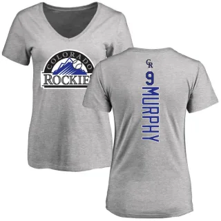 Daniel Murphy Women's Colorado Rockies Backer Slim Fit T-Shirt - Ash