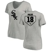 Daniel Palka Women's Chicago White Sox RBI Slim Fit V-Neck T-Shirt - Heathered Gray