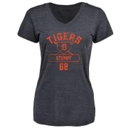 Daniel Stumpf Women's Detroit Tigers Base Runner Tri-Blend T-Shirt - Navy