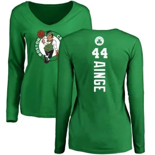 Danny Ainge Women's Boston Celtics Kelly Green Backer V-Neck Long-Sleeve T-Shirt