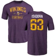 Danny Isidora Minnesota Vikings Purple Distressed Name & Number Tri-Blend T-Shirt