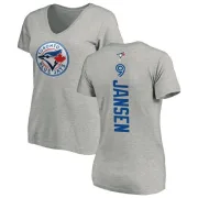 Danny Jansen Women's Toronto Blue Jays Backer Slim Fit T-Shirt - Ash