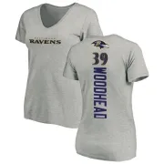 Danny Woodhead Women's Baltimore Ravens Backer V-Neck T-Shirt - Ash