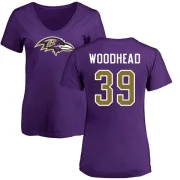 Danny Woodhead Women's Baltimore Ravens Name & Number Logo Slim Fit T-Shirt - Purple