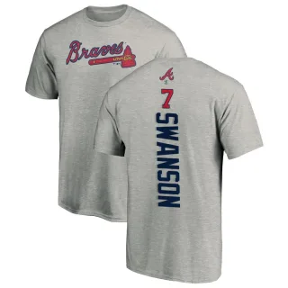 Dansby Swanson Atlanta Braves Backer T-Shirt - Ash