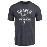 Dansby Swanson Atlanta Braves Base Runner Tri-Blend T-Shirt - Navy