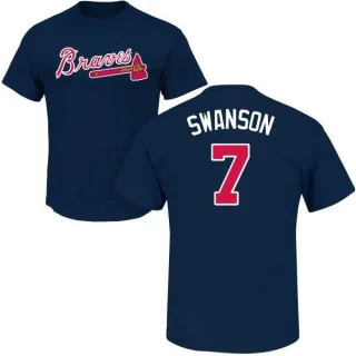 Dansby Swanson Atlanta Braves Name & Number T-Shirt - Navy
