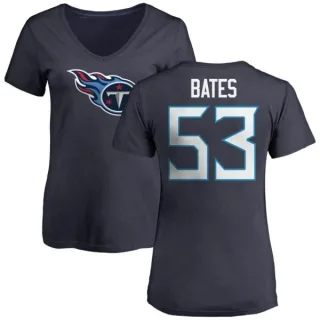 Daren Bates Women's Tennessee Titans Name & Number Logo Slim Fit T-Shirt - Navy