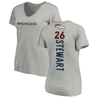 Darian Stewart Women's Denver Broncos Backer V-Neck T-Shirt - Ash