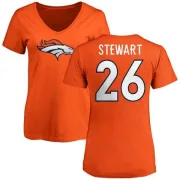 Darian Stewart Women's Denver Broncos Name & Number Logo Slim Fit T-Shirt - Orange