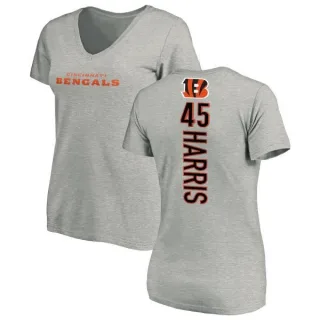 Darien Harris Women's Cincinnati Bengals Backer V-Neck T-Shirt - Ash