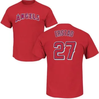 Darin Erstad Los Angeles Angels Name & Number T-Shirt - Red