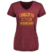 Darius Garland Women's Cleveland Cavaliers Maroon Baseline Tri-Blend T-Shirt