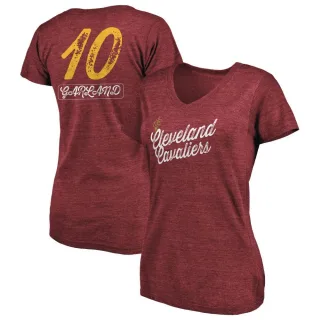 Darius Garland Women's Cleveland Cavaliers Wine Sideline Tri-Blend V-Neck T-Shirt