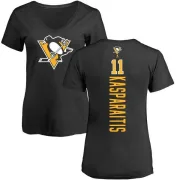 Darius Kasparaitis Women's Pittsburgh Penguins Backer T-Shirt - Black