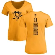 Darius Kasparaitis Women's Pittsburgh Penguins One Color Backer T-Shirt - Gold