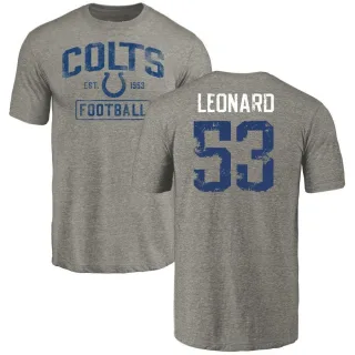 Darius Leonard Indianapolis Colts Gray Distressed Name & Number Tri-Blend T-Shirt