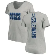 Darius Leonard Women's Indianapolis Colts Backer V-Neck T-Shirt - Ash