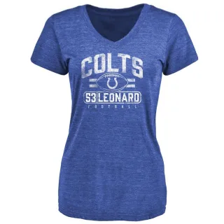 Darius Leonard Women's Indianapolis Colts Flanker Tri-Blend T-Shirt - Royal