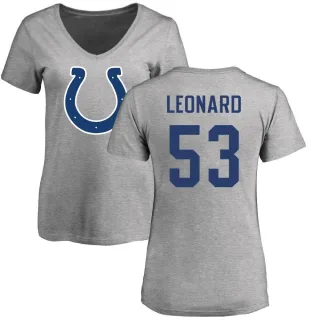 Darius Leonard Women's Indianapolis Colts Name & Number Logo Slim Fit T-Shirt - Ash