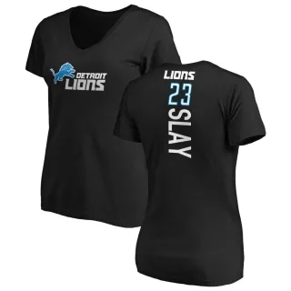 Darius Slay Women's Detroit Lions Backer Slim Fit T-Shirt - Black