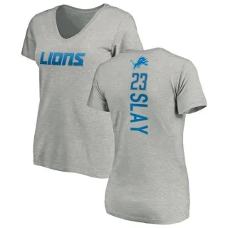 Darius Slay Women's Detroit Lions Backer V-Neck T-Shirt - Ash