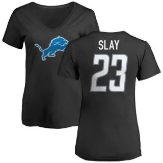 Darius Slay Women's Detroit Lions Name & Number Logo Slim Fit T-Shirt - Black