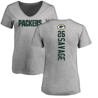 Darnell Savage Jr. Women's Green Bay Packers Backer V-Neck T-Shirt - Ash