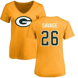 Darnell Savage Jr. Women's Green Bay Packers Name & Number Logo Slim Fit T-Shirt - Gold