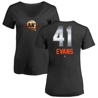 Darrell Evans Women's San Francisco Giants Midnight Mascot V-Neck T-Shirt - Black