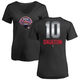 Darren Daulton Women's Philadelphia Phillies Midnight Mascot V-Neck T-Shirt - Black