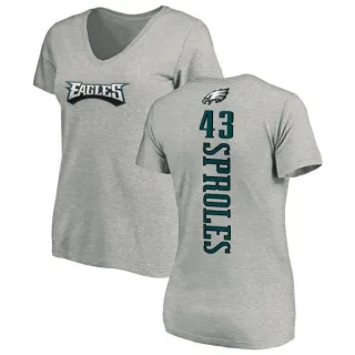 Darren Sproles Women's Philadelphia Eagles Backer V-Neck T-Shirt - Ash