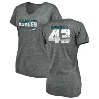 Darren Sproles Women's Philadelphia Eagles Retro Tri-Blend V-Neck T-Shirt - Heathered Gray