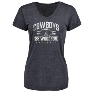 Darren Woodson Women's Dallas Cowboys Flanker Tri-Blend T-Shirt - Navy