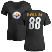 Darrius Heyward-Bey Women's Pittsburgh Steelers Name & Number Logo Slim Fit T-Shirt - Black