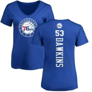 Darryl Dawkins Women's Philadelphia 76ers Royal Backer T-Shirt