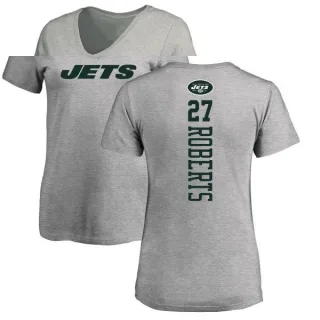 Darryl Roberts Women's New York Jets Backer V-Neck T-Shirt - Ash