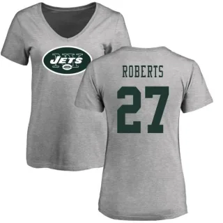 Darryl Roberts Women's New York Jets Name & Number Logo Slim Fit T-Shirt - Ash