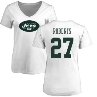 Darryl Roberts Women's New York Jets Name & Number Logo Slim Fit T-Shirt - White