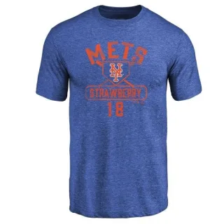 Darryl Strawberry New York Mets Base Runner Tri-Blend T-Shirt - Royal