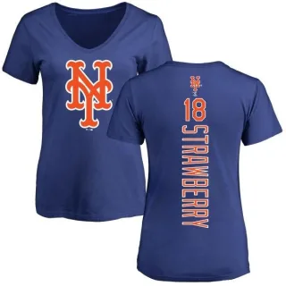 Darryl Strawberry Women's New York Mets Backer Slim Fit T-Shirt - Royal