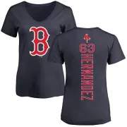 Darwinzon Hernandez Women's Boston Red Sox Backer Slim Fit T-Shirt - Navy