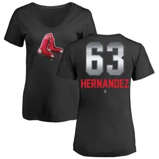 Darwinzon Hernandez Women's Boston Red Sox Midnight Mascot V-Neck T-Shirt - Black