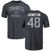 Daryl Johnston Dallas Cowboys Distressed Name & Number Tri-Blend T-Shirt - Navy