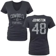 Daryl Johnston Women's Dallas Cowboys Name & Number Tri-Blend T-Shirt - Navy