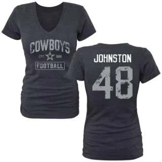 Daryl Johnston Women's Dallas Cowboys Name & Number Tri-Blend T-Shirt - Navy