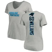 Daryl Williams Women's Carolina Panthers Backer V-Neck T-Shirt - Ash