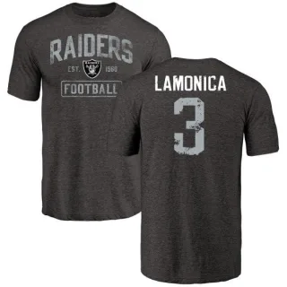 Daryle Lamonica Oakland Raiders Black Distressed Name & Number Tri-Blend T-Shirt